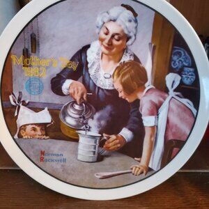 Norman Rockwell Mother's Day Plate " Cooking Lesson